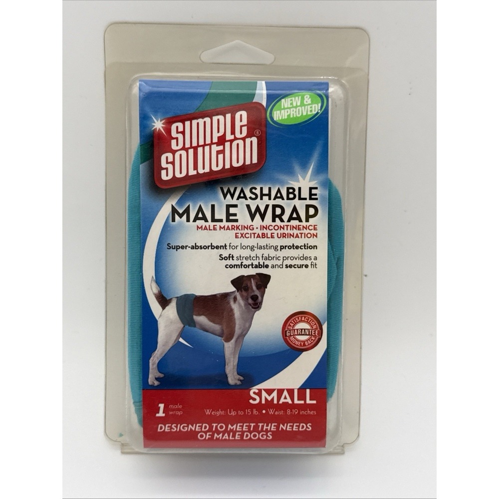 Simple Solution Washable Male Dog Wrap Small Reusable Up to 15 lb NEW Teal